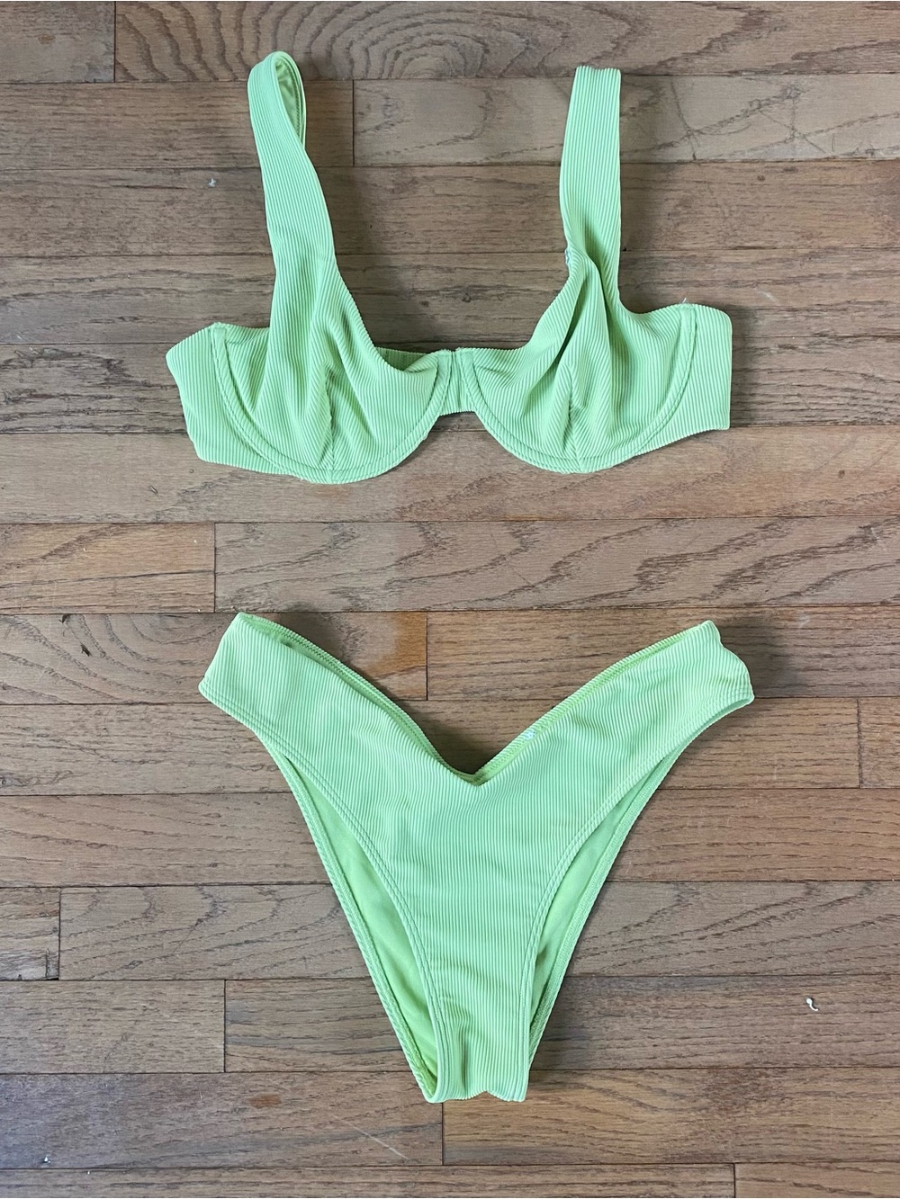 Abercrombie & Fitch Lime Ribbed Underwire Bikini